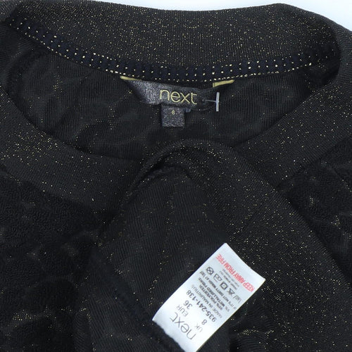 Next Women's Black Pullover Jumper, Size 8, Animal Print