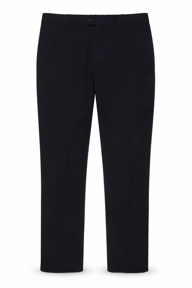 Front view of Next Men's Black Trousers, size L, Button Closure