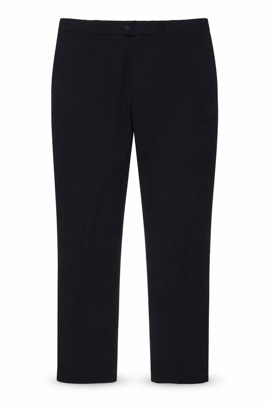 Front view of Next Men's Black Trousers, size L, Button Closure