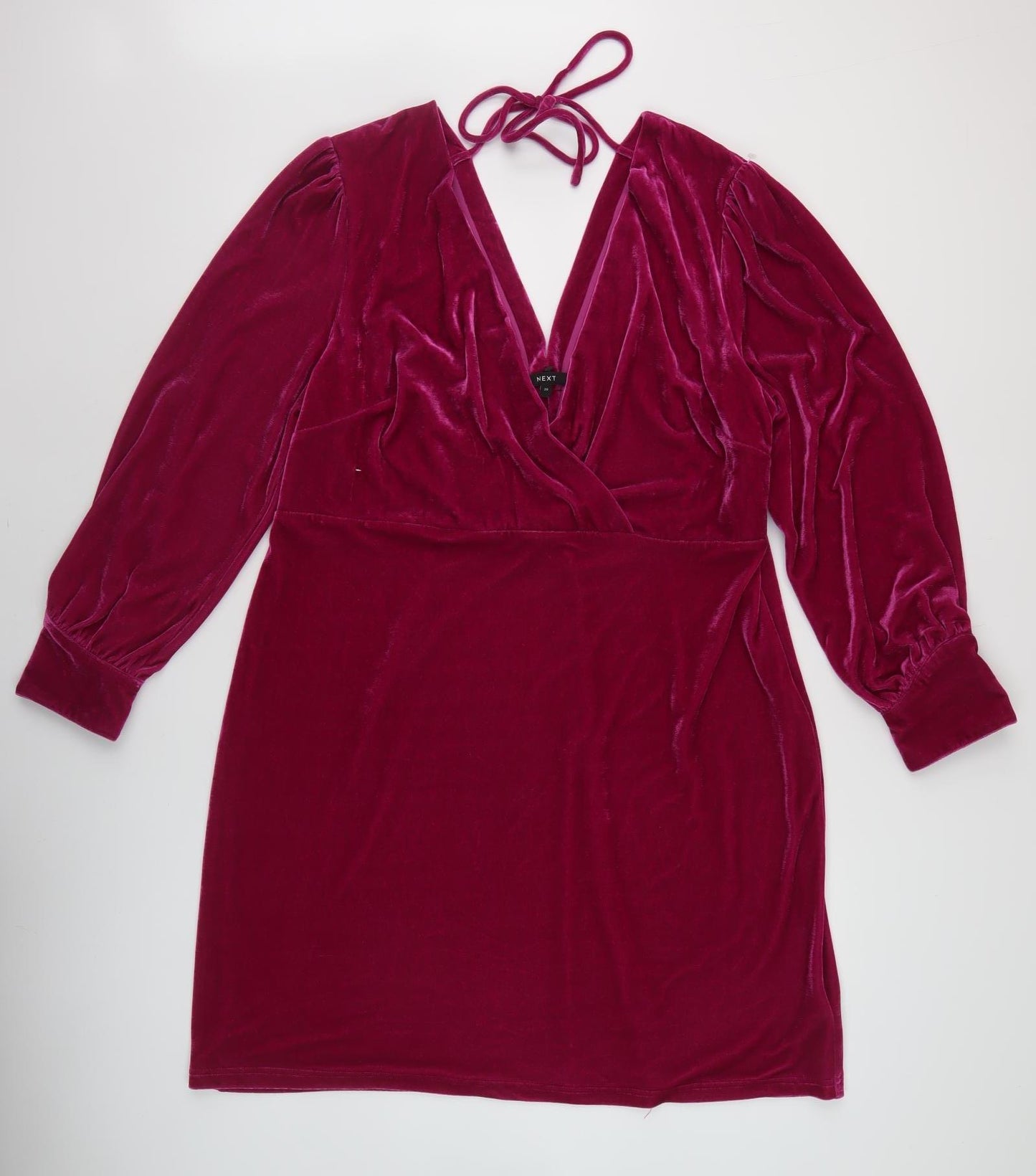 Next Women's Red Velvet Wrap Dress Size 20