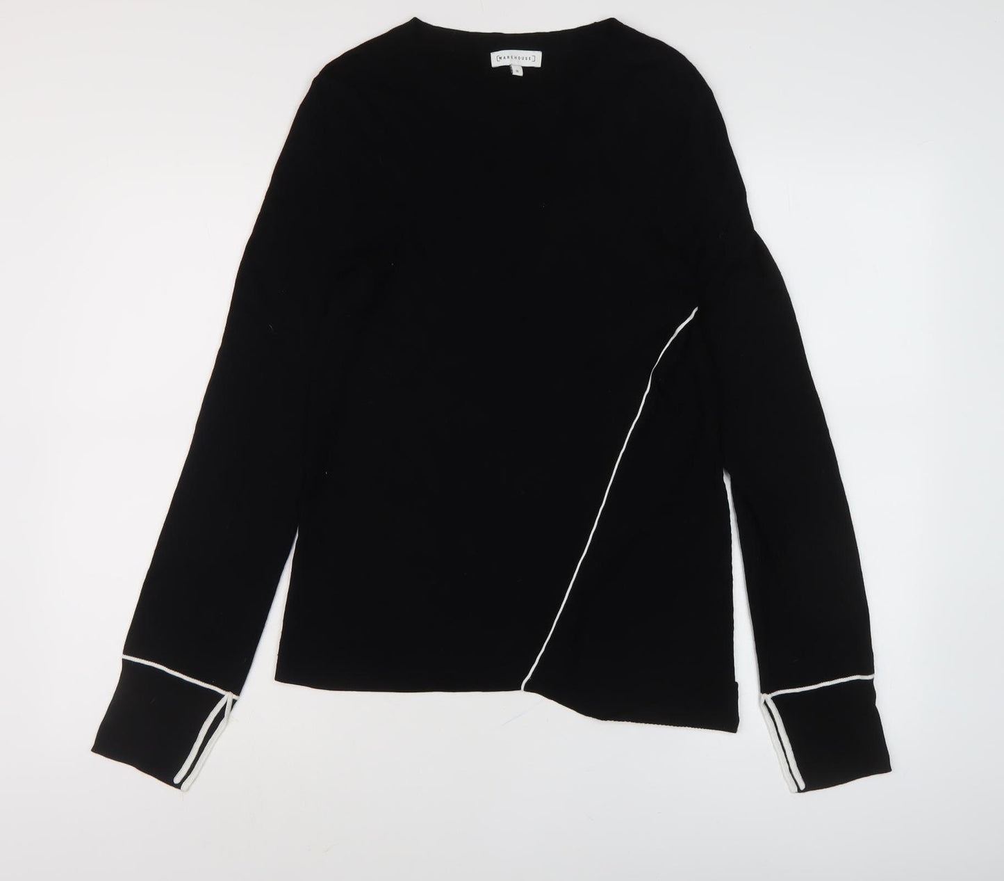 Warehouse Women’s Black Pullover Jumper, Size 16, Boat Neck