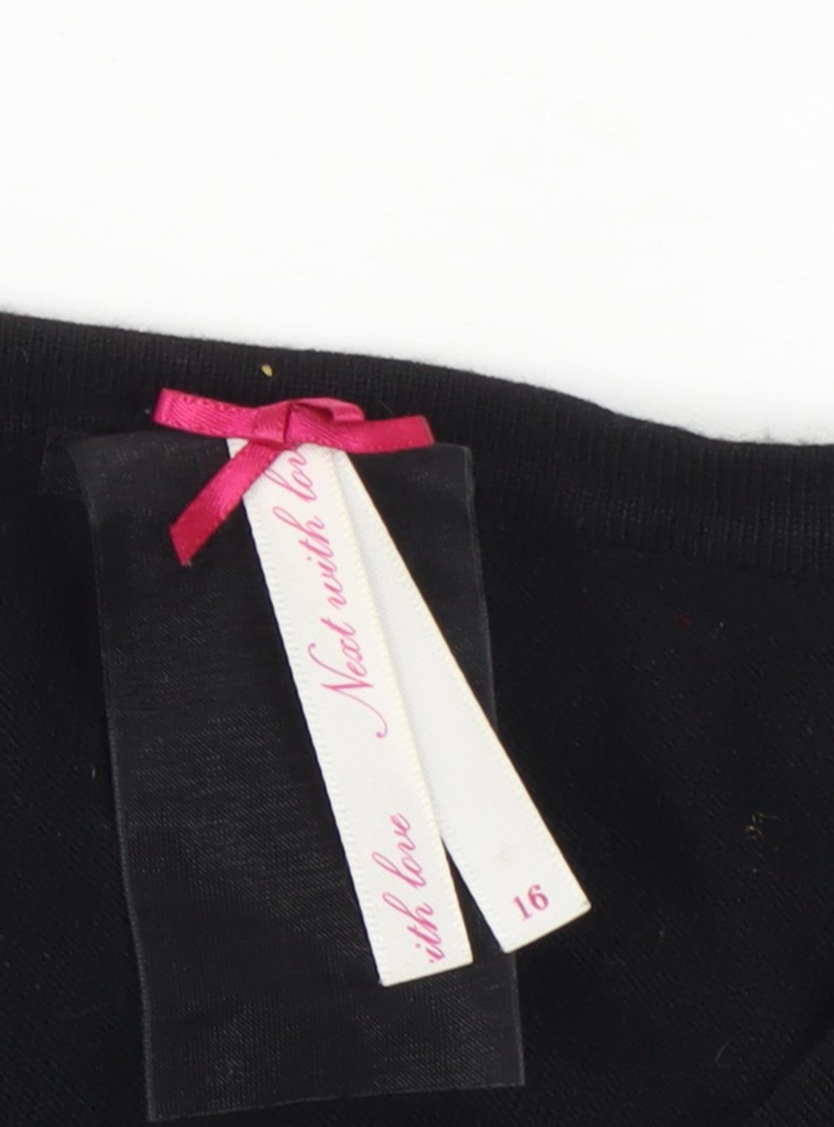 Next Women's Black Blouse with Bow Accent Size 16