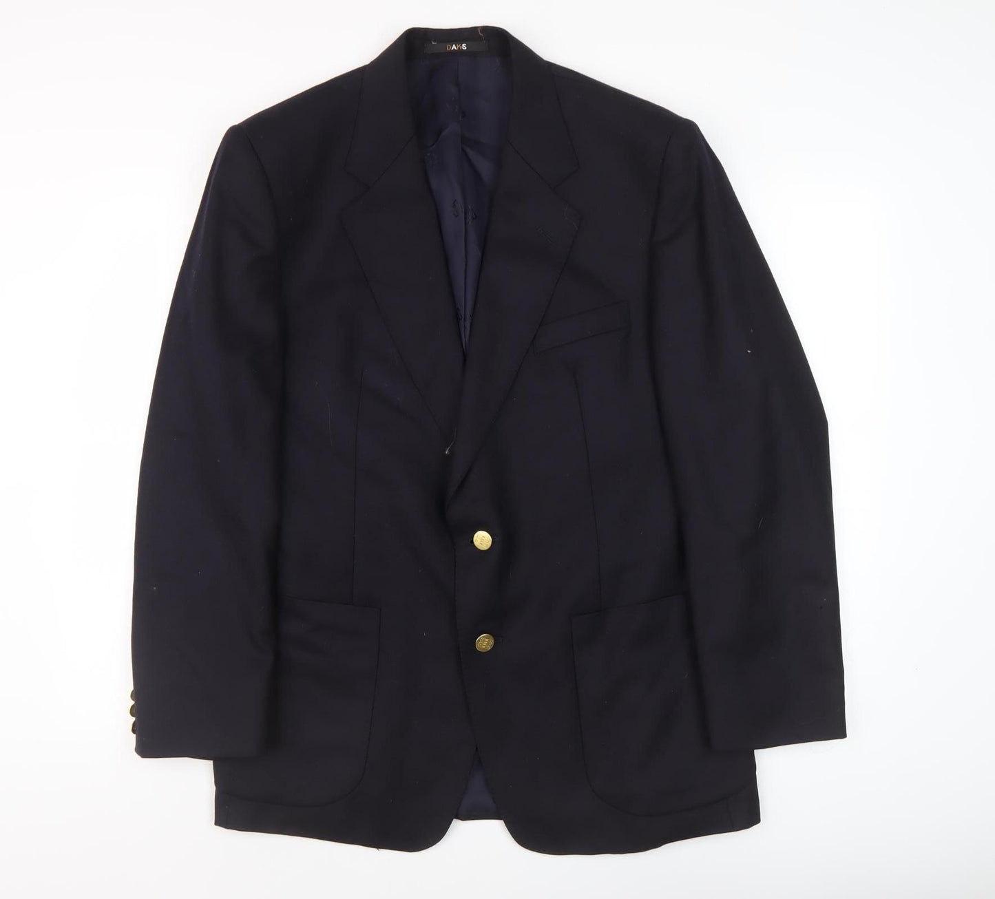 DAKS Men's Blue Wool Blazer, 42R Formal Jacket