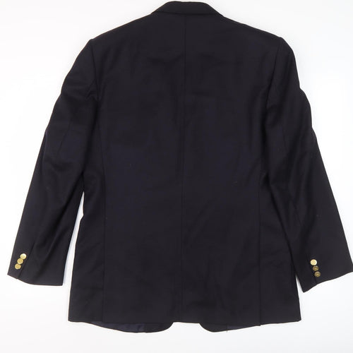 DAKS Men's Blue Wool Blazer, 42R Formal Jacket