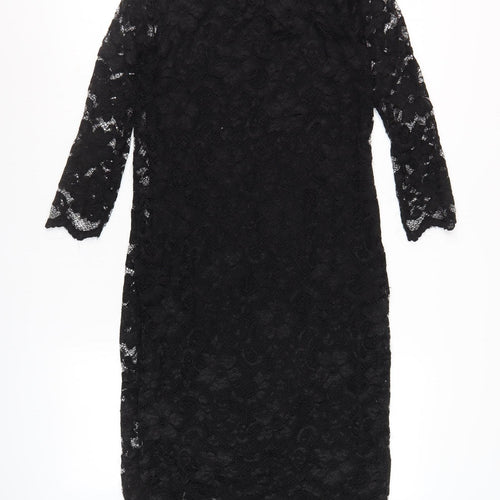 ASOS Black Maternity Lace Dress, Size 10, 3/4 Sleeve
