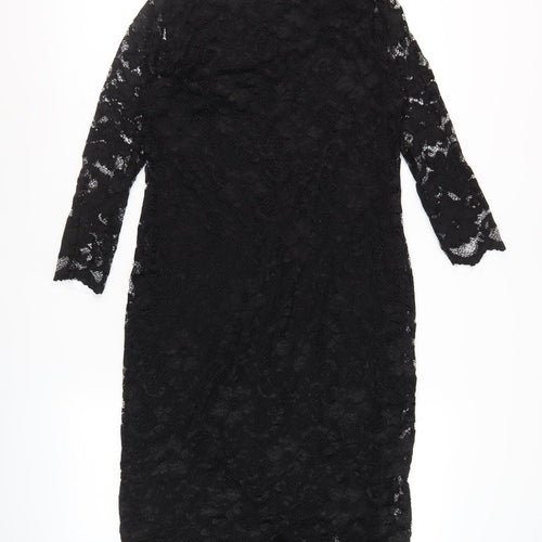 ASOS Black Maternity Lace Dress, Size 10, 3/4 Sleeve