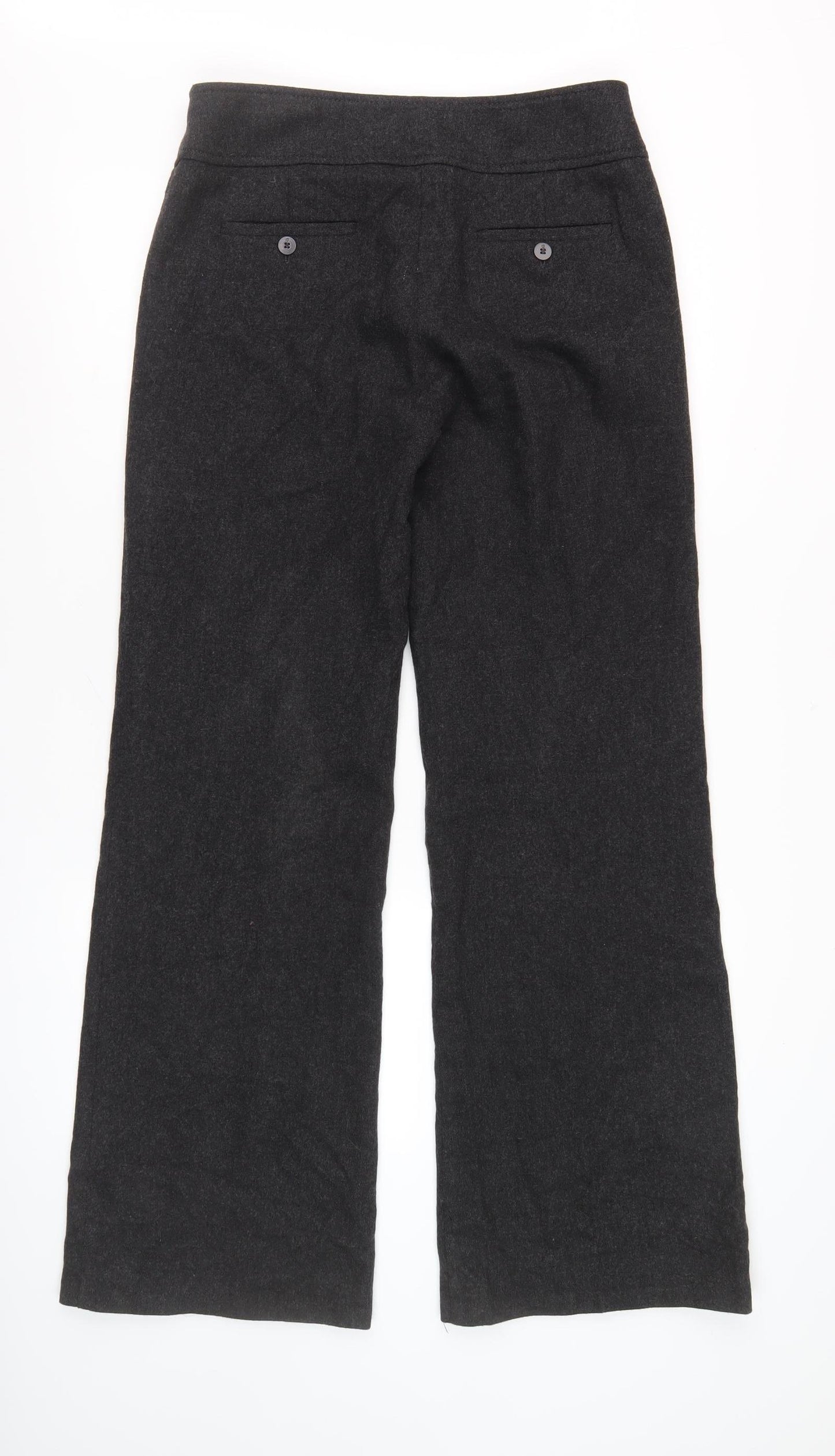 Per Una Women's Black Wool Blend Straight Trousers, Size 12