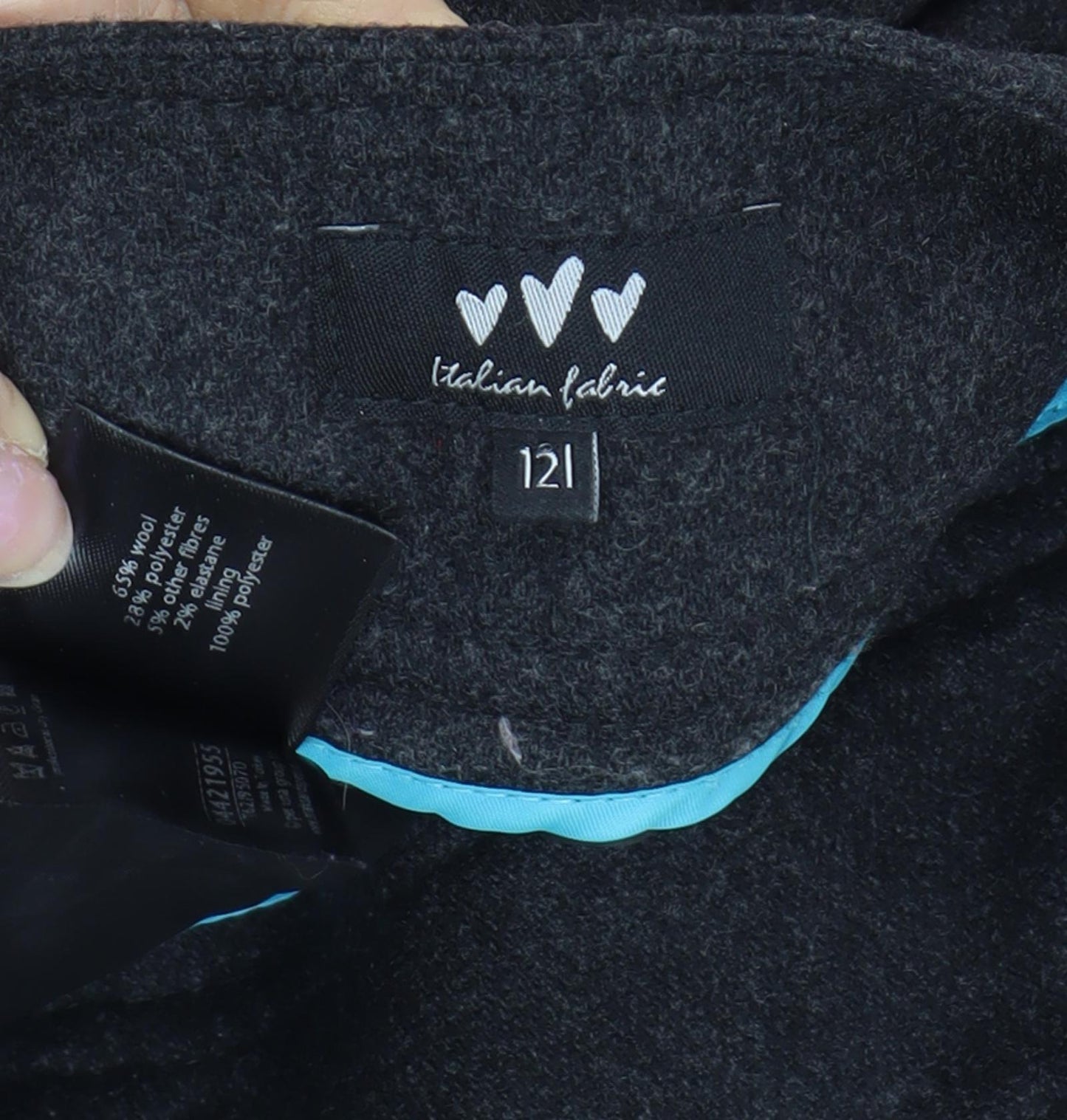 Per Una Women's Black Wool Blend Straight Trousers, Size 12