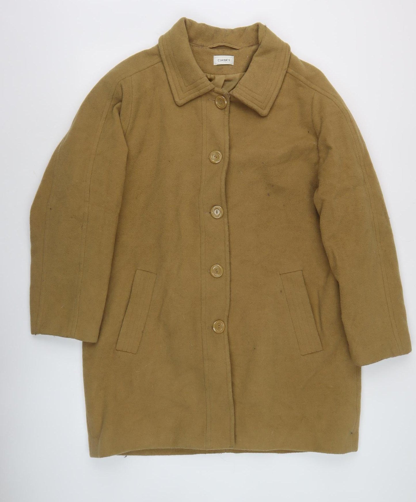 Classics Women's Brown Wool Blend Classic Coat Size 18