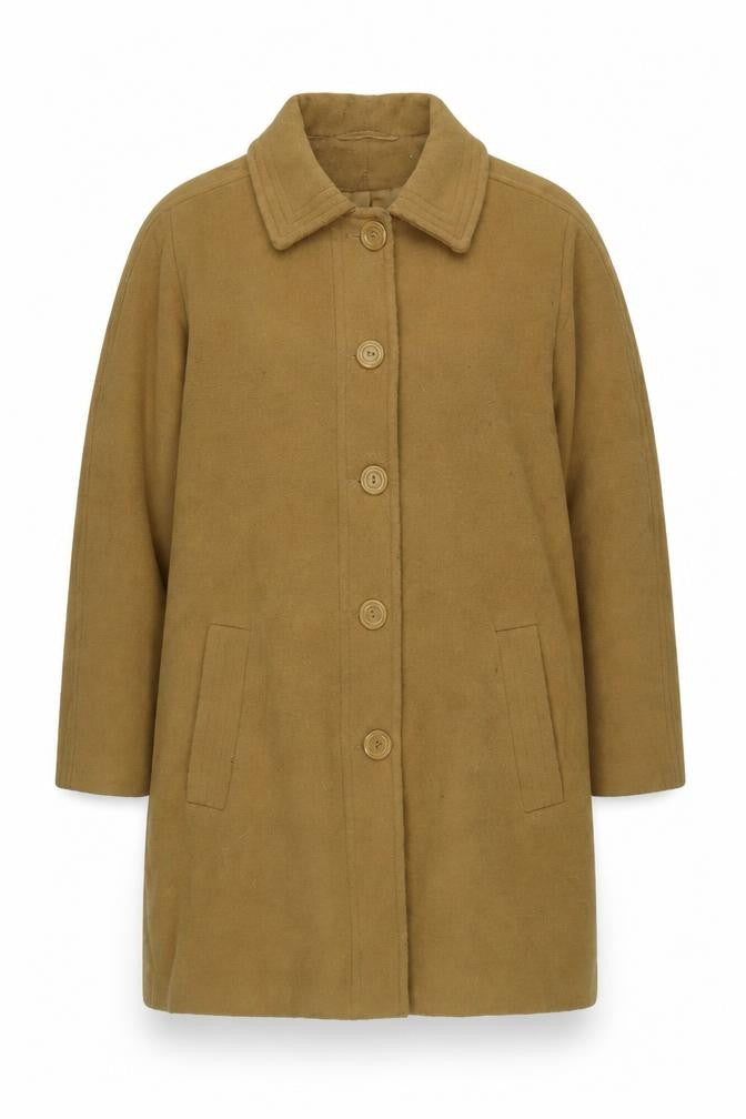 Front view of Classics Women's Brown Wool Blend Classic Coat, size 18