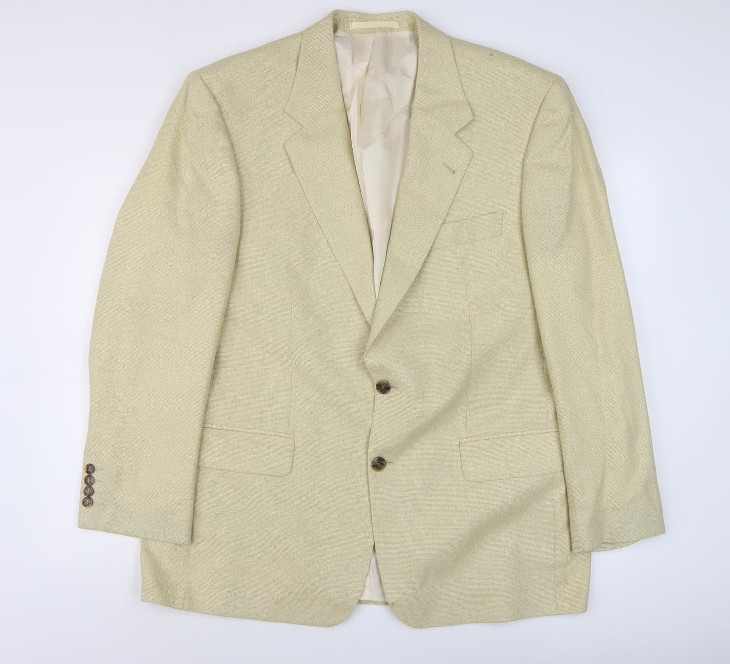 Bäumler Men's Beige Wool Silk Tweed Blazer Jacket Size 54