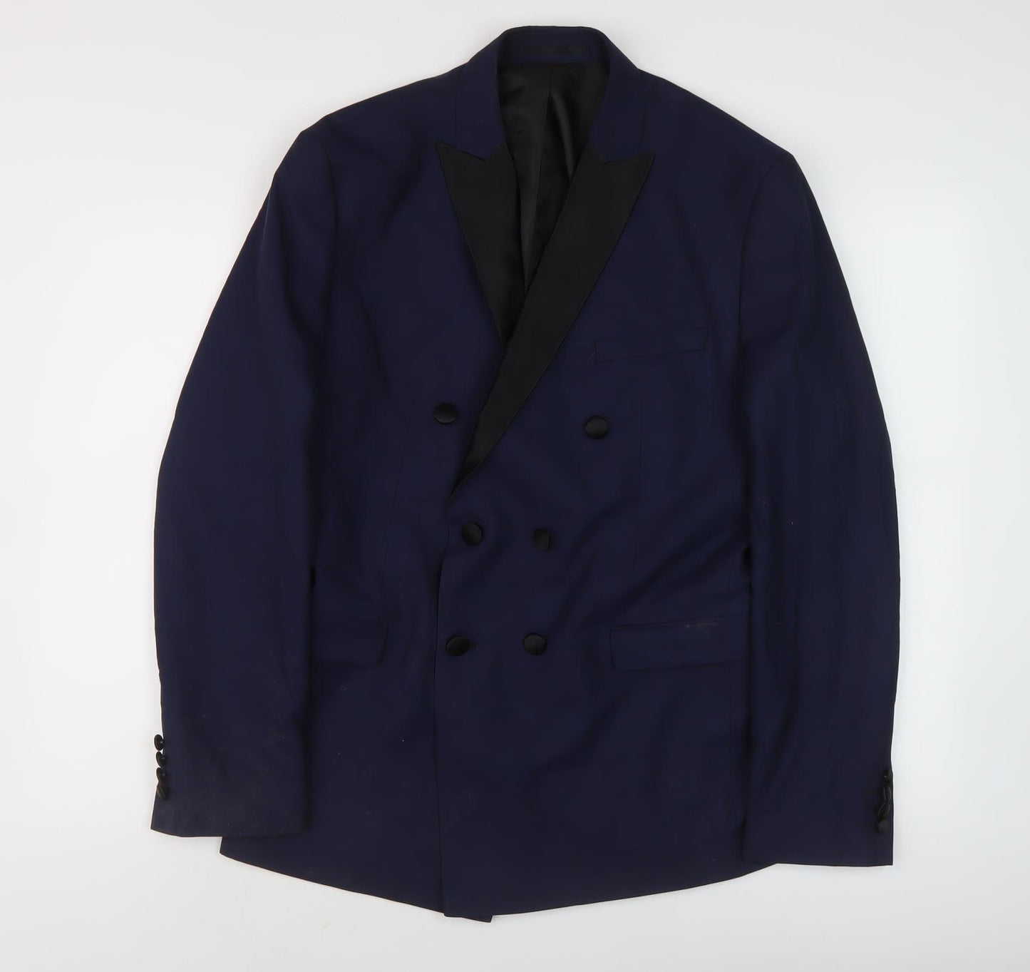 Selected Homme Men's Blue Double-Breasted Blazer 40R