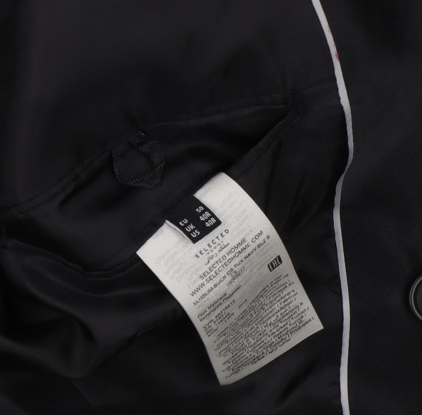 Selected Homme Men's Blue Double-Breasted Blazer 40R