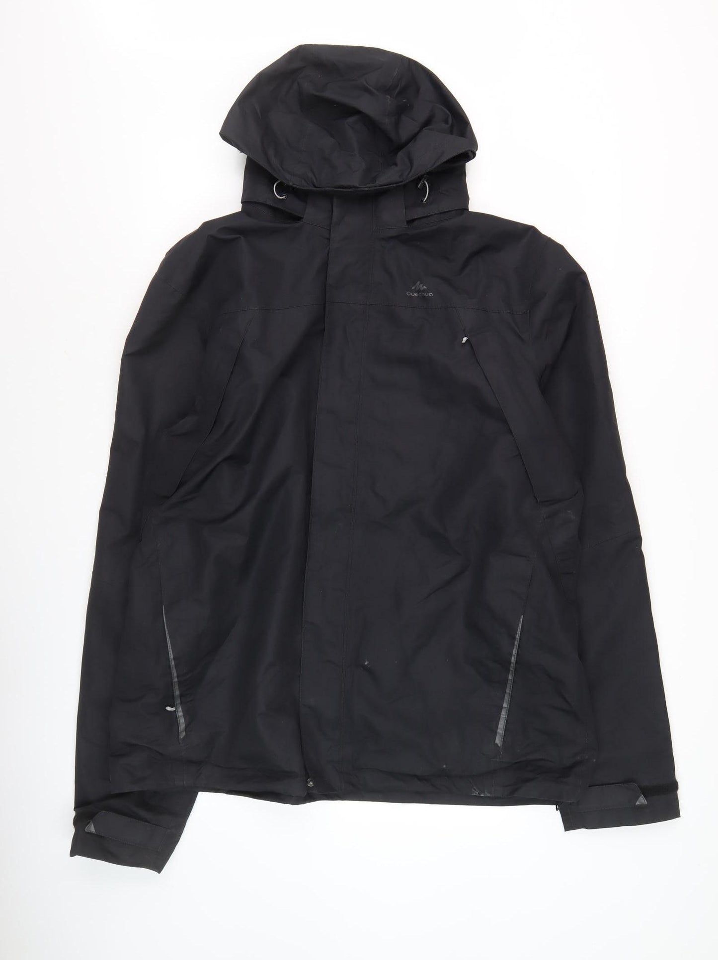 Decathlon Men's Black 2XL Waterproof Rain Coat