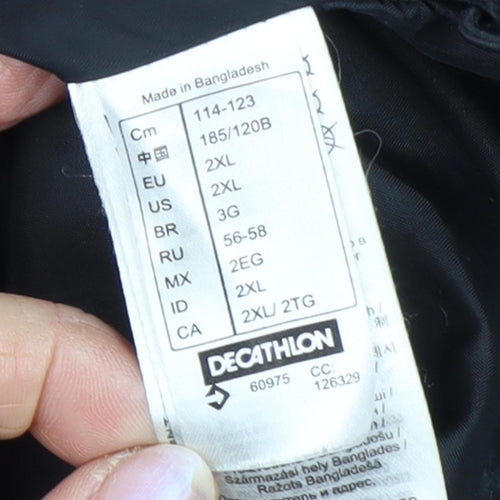 Decathlon Men's Black 2XL Waterproof Rain Coat
