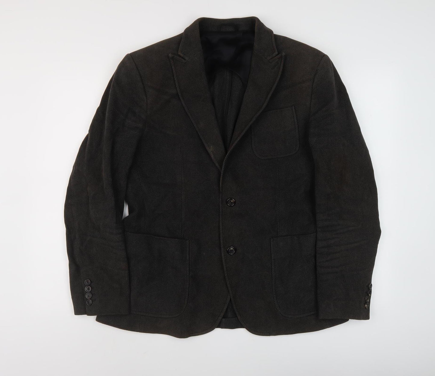 Stile Benetton Men's Black Cotton Blazer Size 50