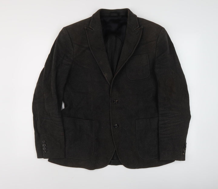 Stile Benetton Men's Black Cotton Blazer Size 50