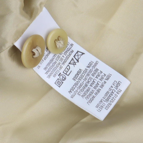Marks & Spencer Women's Beige Wool Coat Size 18