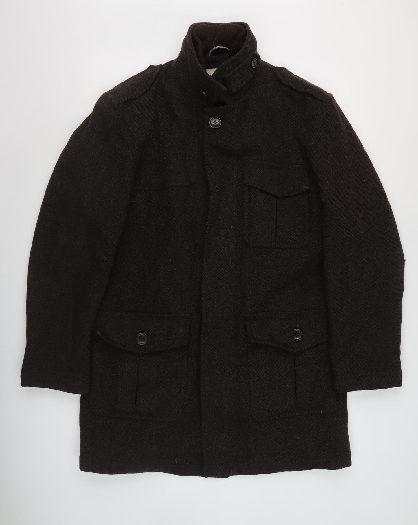 Rocha John Rocha Men's Black Military Coat Size M
