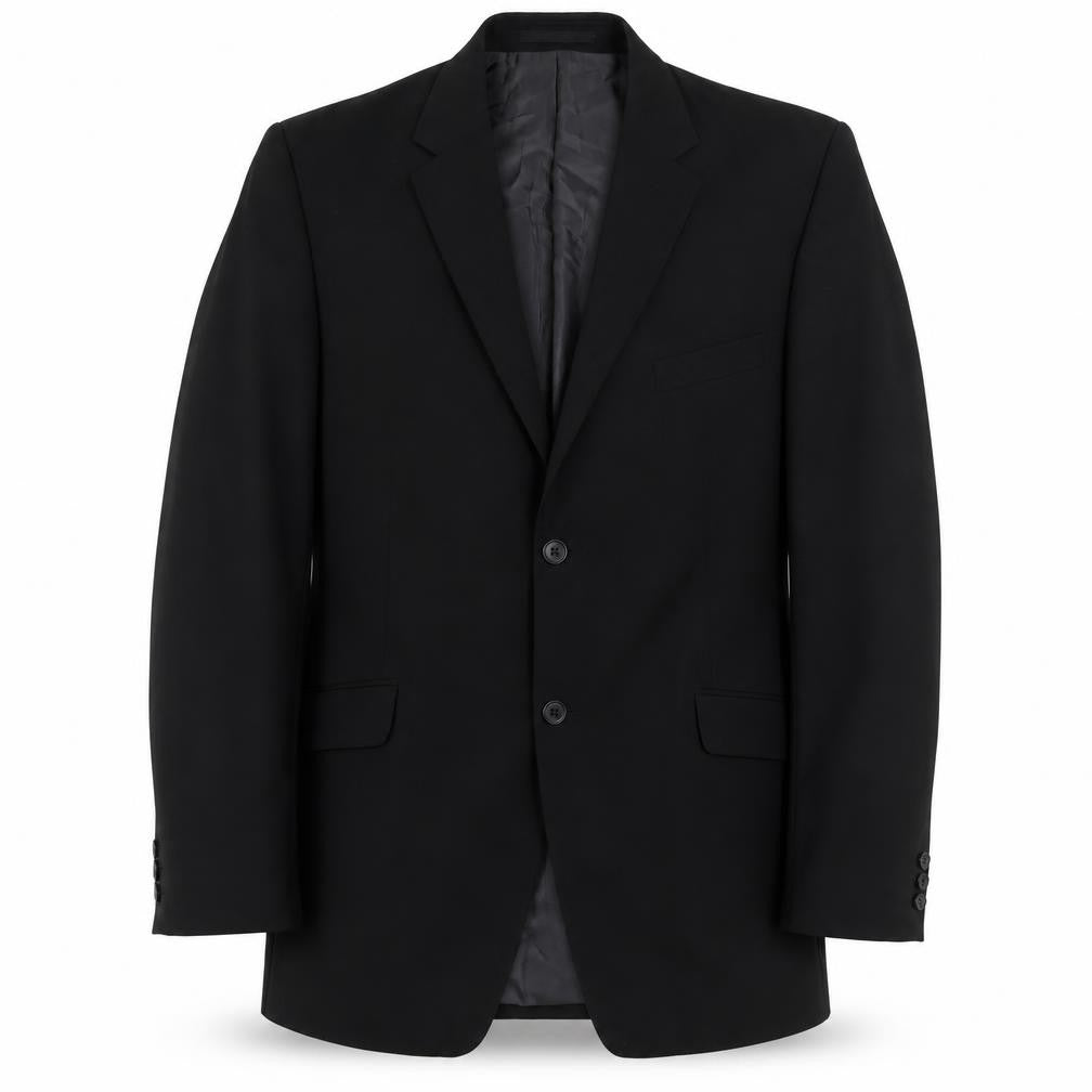 Front view of Jeff Banks Men's Black Long Blazer -, size 42L