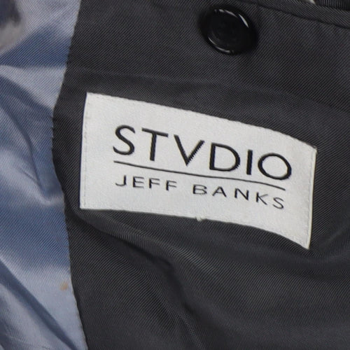 Jeff Banks Men's Black Long Blazer - Size 42L