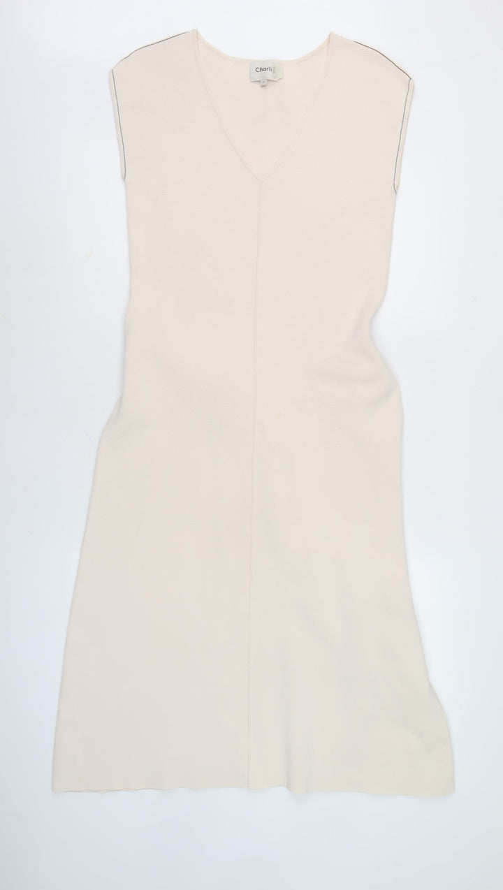 Charli Women's Ivory Sleeveless Midi Shift Dress