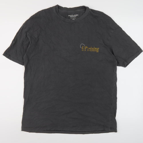 Jack & Jones Men's Graphic Black T-Shirt, Size S