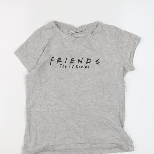 Friends Girls Grey T-Shirt, 11-12 Years, Casual Style