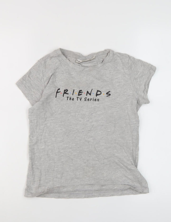 Friends Girls Grey T-Shirt, 11-12 Years, Casual Style