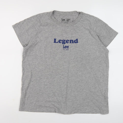 Lee Men's Grey Organic Cotton Regular Fit T-Shirt