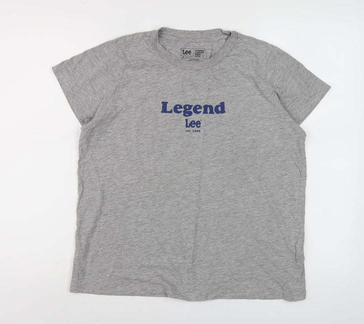 Lee Men's Grey Organic Cotton Regular Fit T-Shirt