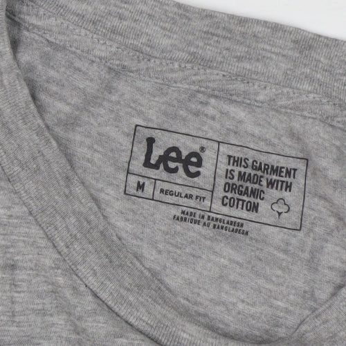 Lee Men's Grey Organic Cotton Regular Fit T-Shirt