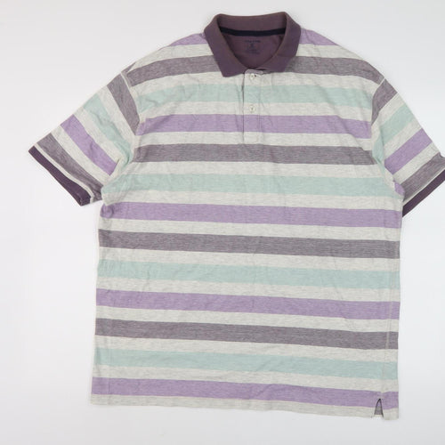 James Pringle Men's Multicoloured Striped Polo L