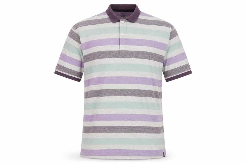 Front view of James Pringle Men's Multicoloured Striped Polo L