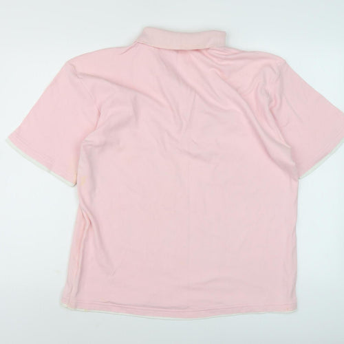 Bench Men's Pink XL Graphic Polo Shirt