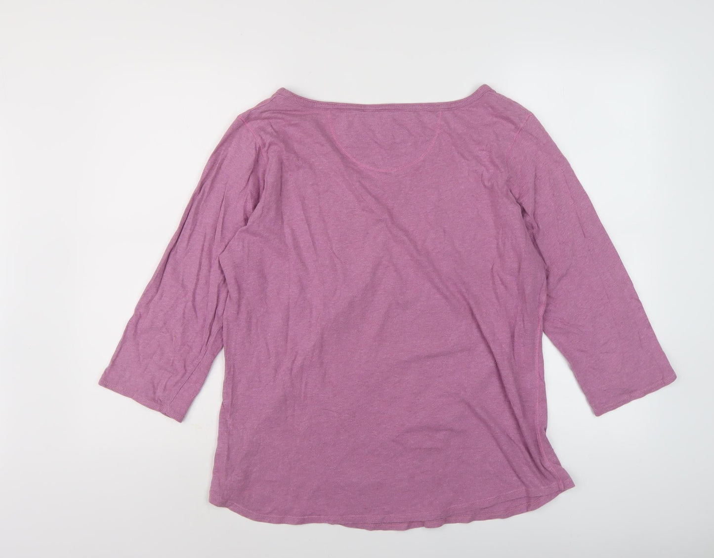 Fat Face Women's Purple V-Neck T-Shirt Size 18