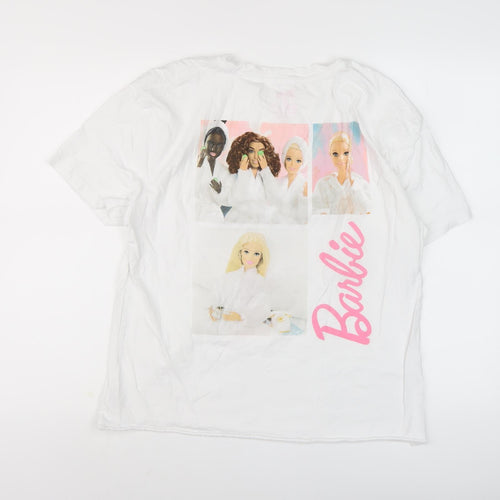Barbie Women's White Graphic T-Shirt, Size M
