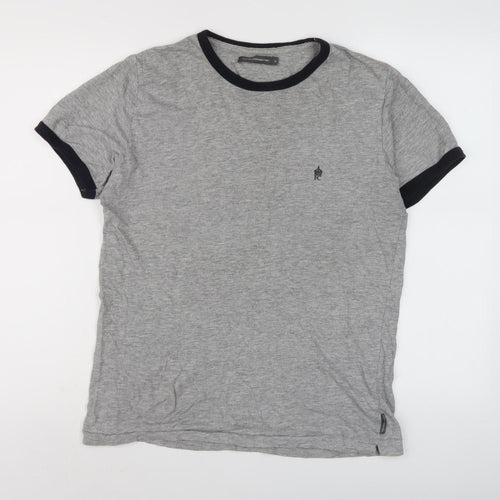 French Connection Men's Grey Crew Neck T-Shirt, Size M