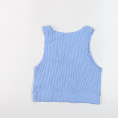 Jack Wills Women's Blue Cotton Tank Top, Size 8, Crew Neck