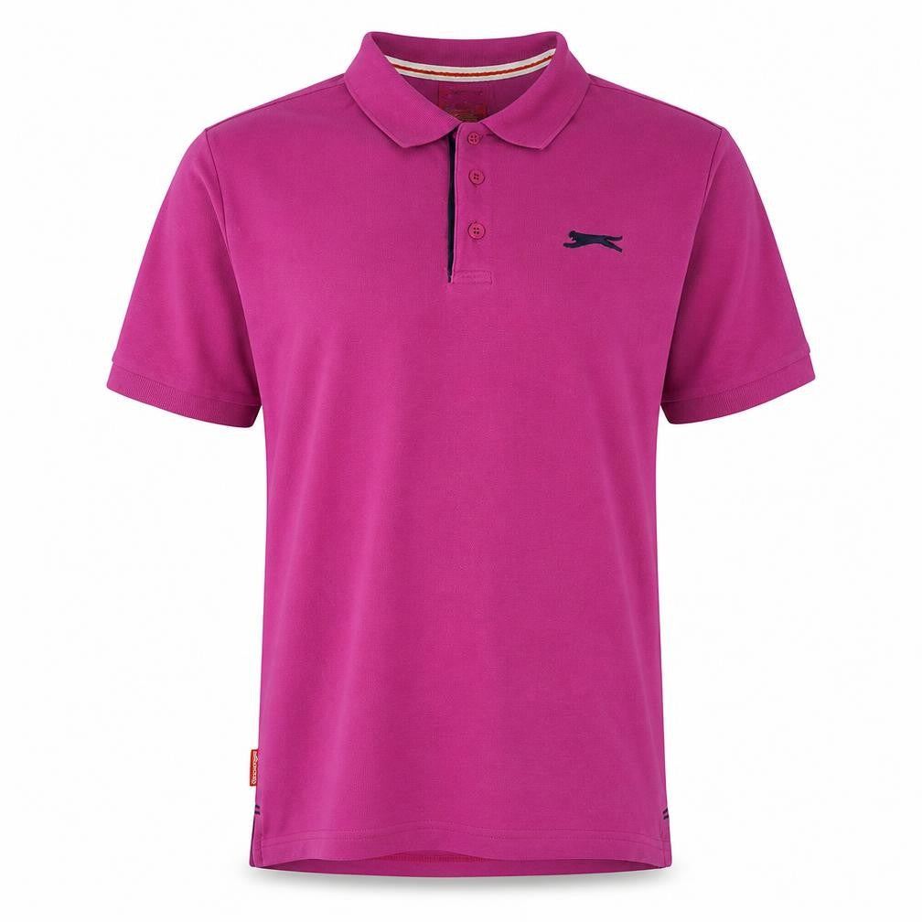 Front view of Slazenger Men's Pink Polo Shirt, size M