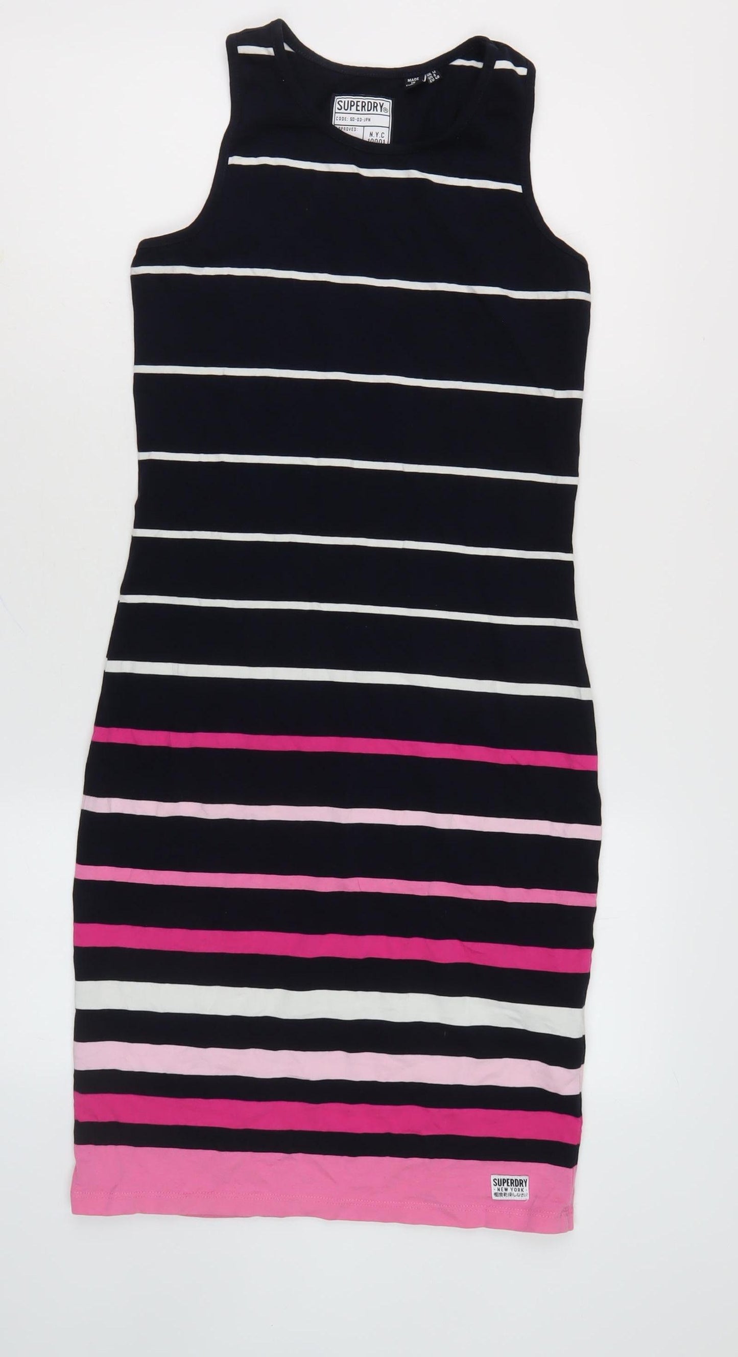Superdry Women's Multicoloured Stripe Tank Dress Size 12