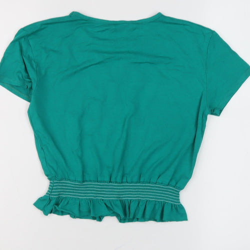 Candy Couture Green Cropped T-Shirt for Girls, 11 Years