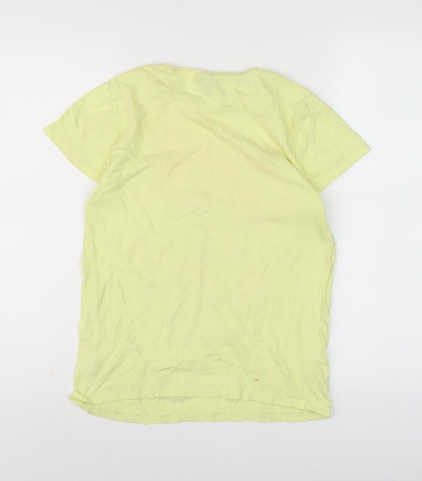 Disney Girls Yellow Stitch T-Shirt Age 14-15 Years Casual