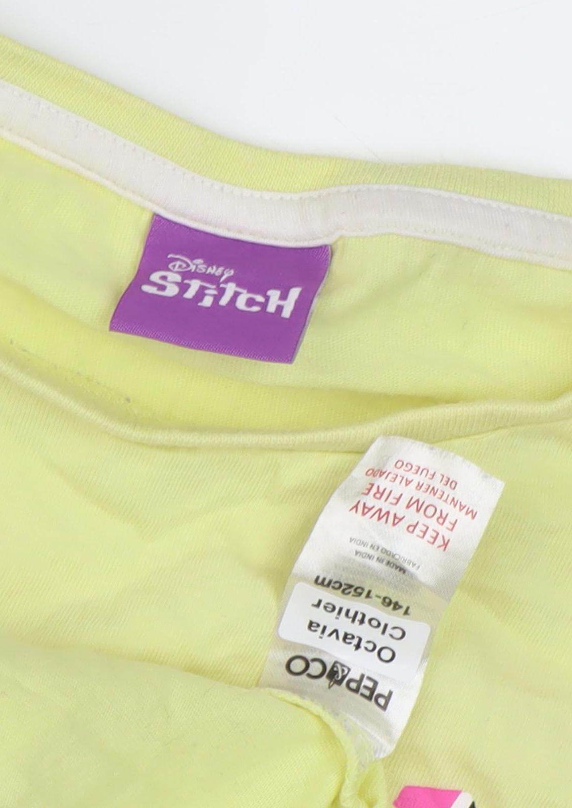 Disney Girls Yellow Stitch T-Shirt Age 14-15 Years Casual