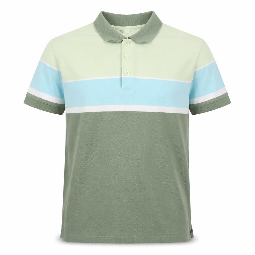 Front view of Damart Men's Multicoloured Colourblock Polo