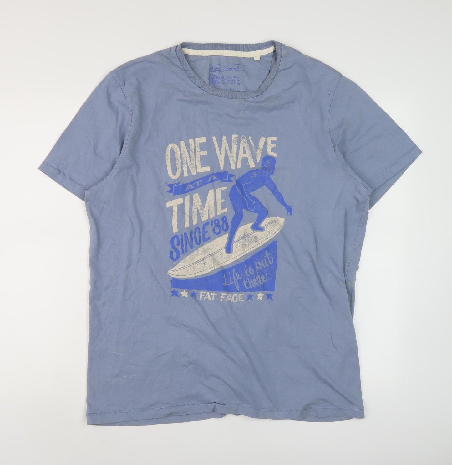 Fat Face Men's Blue L Crew Neck Surf Graphic T-Shirt