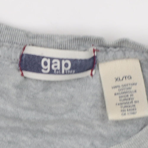 GAP Men's Grey T-Shirt XLT Crew Neck Logo