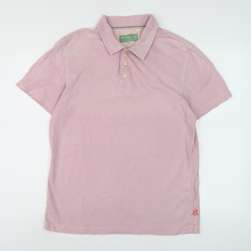 White Stuff Men's Pink Polo Shirt - Medium, Casual Wear
