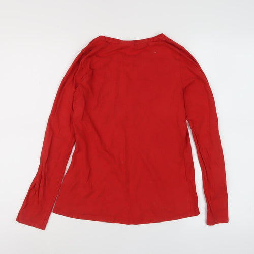Disney Girls Red Mickey Mouse T-Shirt Age 11-12 Crew Neck