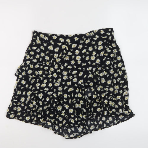 Zara Women's Black Floral Shorts M
